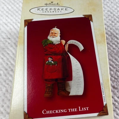 Hallmark Keepsake Ornament 2002 Papá Noel revisando la lista vacaciones de Navidad Foto 1 de 4