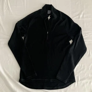 Ibex Mens Medium Black Merino Wool 1/2 Zip Base Layer Sweater Long Sleeve USA - Picture 1 of 8