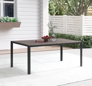 Outdoor Table - Rectangular Dining Table Made with Wheather Resistant Metal F... - Picture 1 of 6
