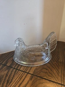 De colección Vidrio Indiana Transparente Gallina Sobre Nido REEMPLAZO SUPERIOR SOLO 6,5 X 5 pulgadas - Imagen 1 de 6