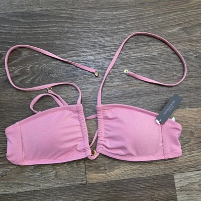 Victoria's Secret Rosa Brillo Bandeau Bikini Top XS Extra Pequeño Traje de Baño NUEVO Foto 1 de 4