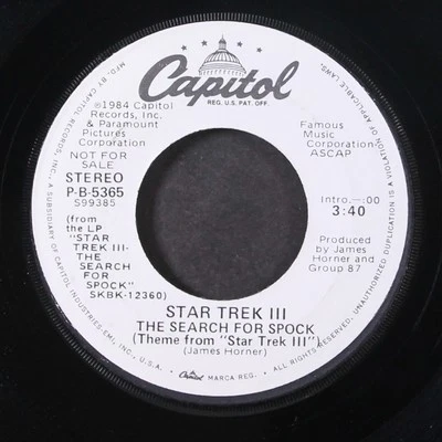 JAMES HORNER: star trek 3 - the search for spock / same CAPITOL 7" Single 45 RPM - Image 1 of 2