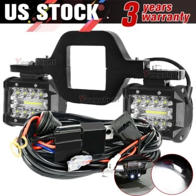 Tow Hitch Mounting Bracket+3-row LED Tow Lights Pods Backup Reverse 4''For Truck - Image 1 of 4
