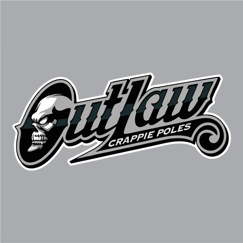 Outlaw Crappie Poles Carpet Graphic Decal Sticker for Fishing Bass Boats - Image 1 of 1