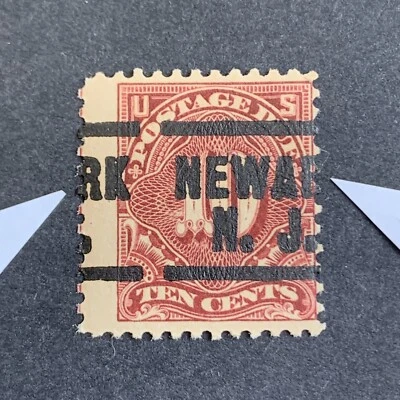 2/232 US Stamps Scott J65 10c Precancel Newark NJ Shift RK Error MNHOG Great EFO - Image 1 of 2