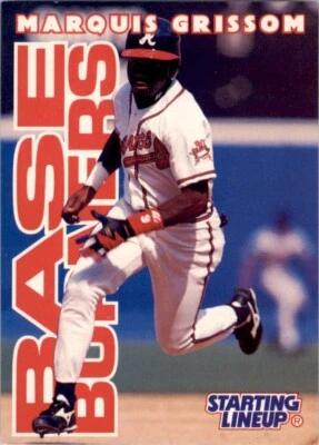 1996 Kenner Starting Lineup Card Marquis Grissom Atlanta Braves - Image 1 of 2