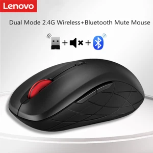 Lenovo ThinkLife Dual Mode 2.4G Wireless+Bluetooth Mute Mouse Mice For Computer - Picture 1 of 9