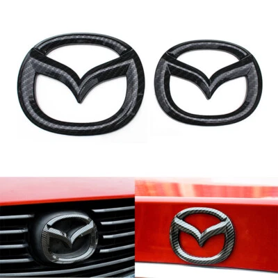 Carbon Fiber Front Grill Emblem Rear Trunk Emblem Badge for Mazda 6 Atenza 17-19 Foto 1 de 4