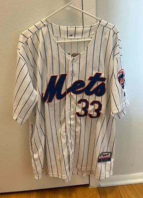 Camiseta Matt Harvey #33 New York Mets Majestic Blanca Auténtica MLB (Talla 48) Foto 1 de 2