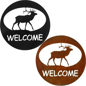 Elk Welcome Circle Metal Decor - Bild 1 von 3