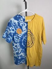 Dutch Bros Coffee T-shirt Blue Yellow Tie Dye Split Shirt Size Extra Large