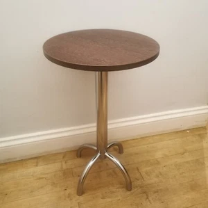 Coffee Bar Table 40cm Round Metal Base 66cm Pedestal Poseur Bolero Dark Brown - Picture 1 of 16