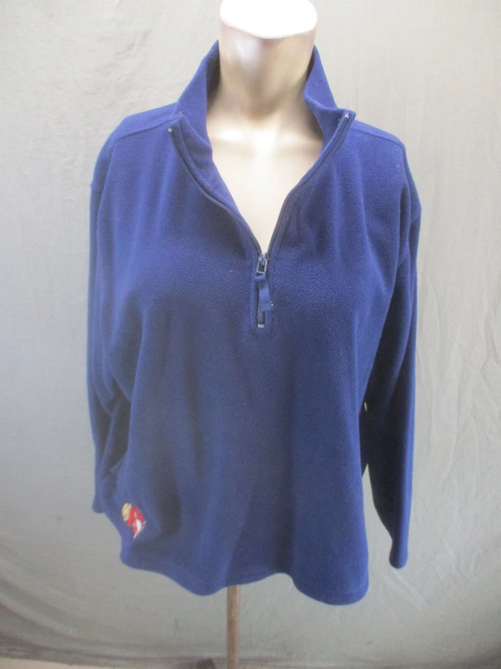 Disney Size XL Mens Navy Long Sleeve Grumpy 1/2 Zip Outdoor Fleece Pullover 331 - Image 1 of 4