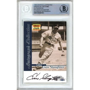 Enos Slaughter AUTO 1999 Sports Illustrated Greats of the Game #70 Beckett Slab - Picture 1 of 6