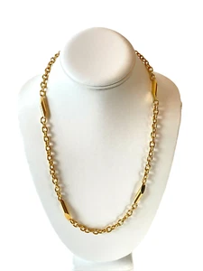 Collana maglia catena Trifari corona vintage firmata - tono oro con accenti eleganti - Foto 1 di 5
