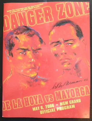 Oscar De La Hoya vs Ricardo Mayorga ONSITE BOXING PROGRAM Leroy Neiman ART A8 - Image 1 of 4