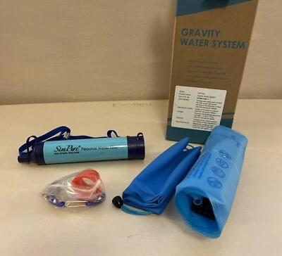 Pajita de filtro de agua por gravedad, bolsa de almacenamiento de agua portátil 3L, correa de árbol ajustable Foto 1 de 4