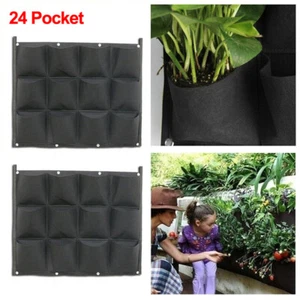 Garden Grow Bag Pockets Vertical Planter Wall Gardening Flower Hanging Felt Bag - Picture 1 of 12