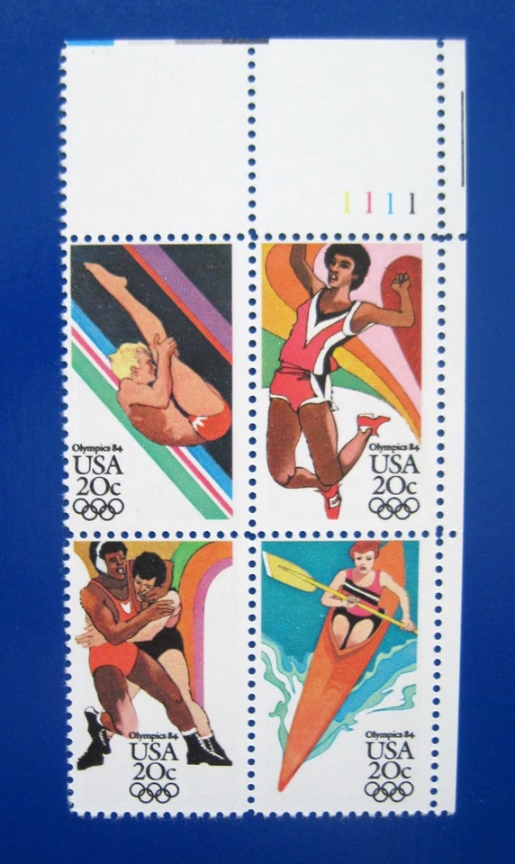 Sc # 2082-2085 (2085a) ~ Plate # Block ~ 20 cent Summer Olympic Games (da11) - Image 1 of 1