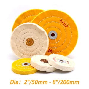 50-200mm 2"- 8" Spiral Stitched Cotton Buffing Polishing Wheel Mop Bench Grinder - Picture 1 of 4