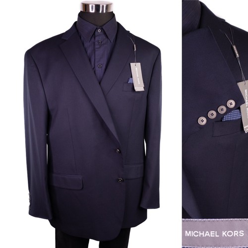 Blazer giacca cappotto sportivo da uomo blu massiccio Michael Kors taglia 48 L nuova con etichette misto poli