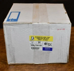 BNIB Case of 25 Arlington NMLT90100 1" 90 Degree PVC Liquid Tight Connectors - Picture 1 of 3