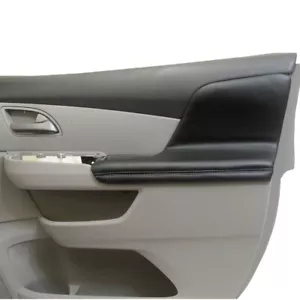 Fits 11-17 Honda Odyssey Synthetic Leather Armrest Door Panel Black Gray Stitch - Foto 1 di 8