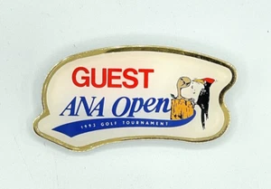 Vintage 1993 ANA Open Golf Tournament Guest Badge Clip Pin Woodpecker - Picture 1 of 9