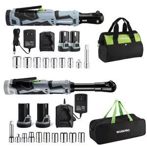 WORKPRO 3/8 Kit chiavi a cricchetto elettriche senza fili 40Ft-lbs testa standard/estesa - Foto 1 di 20