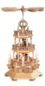Weihnachtspyramide Waldmotiv, 2-stöckig, 50 cm hoch, elektrisch b.. MU 10408 NEU - Picture 1 of 1