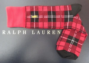 Polo RALPH LAUREN Men's Socks Red Tartan - Picture 1 of 10