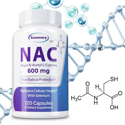XEMENRY NAC - N-acetil cisteína, antioxidante, salud respiratoria, apoyo para la salud pulmonar