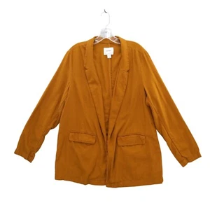 Old Navy Linen Blend Blazer Open Jacket Rust XL Boyfriend - Picture 1 of 9