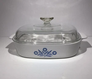 Corning Ware Blue Cornflower A-10-B 2.5 Liter 10 x 10 Casserole Dish with glass - Picture 1 of 7