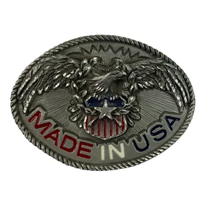 2002 Enchantment Made is USA Eagle and Flag Belt Buckle - America - Picture 1 of 3