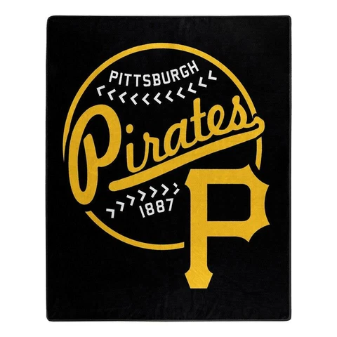 Pittsburgh Pirates 50x60 Raschel Moonshot Design Blanket [NEW] MLB Throw Plush Cover