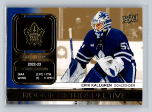 2023-24 Upper Deck S1 #RR-13 Erik Kallgren -Rookie Retrospective GOLD-Leafs