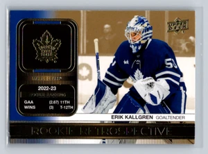 2023-24 Upper Deck S1 #RR-13 Erik Kallgren -Rookie Retrospective GOLD-Leafs - Picture 1 of 2