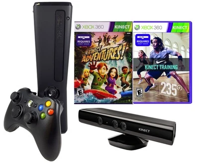 Xbox 360 Slim 4GB with Kinect Sensor, Adventures, and Nike+ Bundle - Image 1 of 4