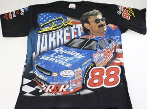 Chase Authentic Dale Jarrett T-Shirt Uomo Taglia XL Nera Stampa All Over NOS - Foto 1 di 11