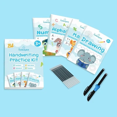 Kids Handwriting Workbook Set 📘 Alphabet Numbers Math Drawing 4 Books 3+ - Image 1 of 4