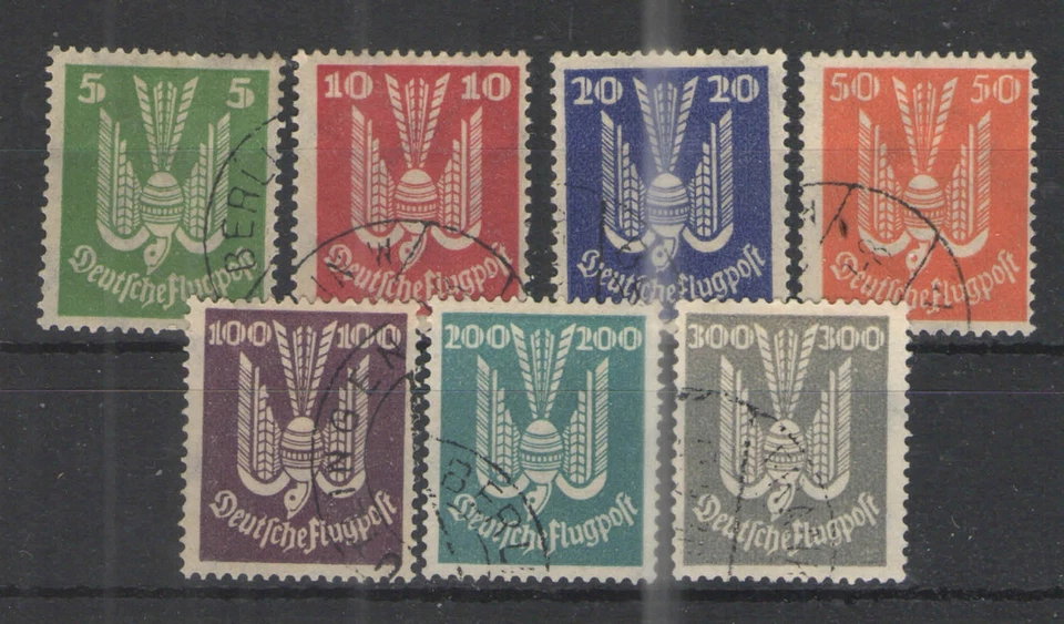 Germany - Weimar Era 1924 Sc# C20-C26 Used VG/F - Used set 1924 air mails - Image 1 of 1