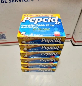 SIX (6) Pepcid AC Maximum Strength 8 Tablets. 48 Total - Picture 1 of 3