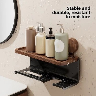 Wall Mounted Bathroom Storage Organizer Rack with Washbasin Cosmetic Tray - image 1 of 4