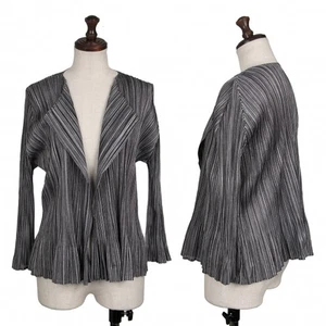 PLEATS PLEASE Stripe Buttonless Cardigan Size 3(K-131421) - Picture 1 of 12