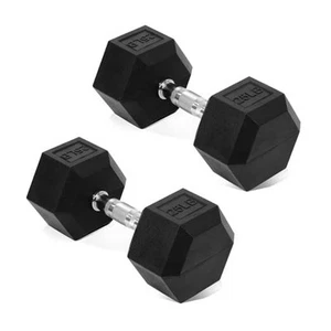 Hex Dumbbells Rubber Coated Hand Weights Pairs for Exercises and Fitness, - Picture 1 of 8