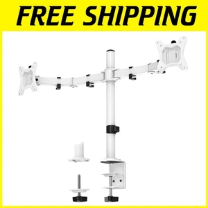 Adjustable Dual Monitor Stand for 2 Screens, Heavy-Duty Arm - Picture 1 of 9