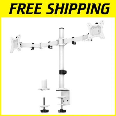 Adjustable Dual Monitor Stand for 2 Screens, Heavy-Duty Arm - Image 1 of 4