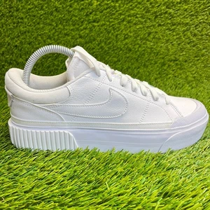 Nike Court Legacy Lift Triple White Womens Size 9 Athletic Shoes Sneakers - Picture 1 of 14