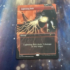 Lightning Bolt Borderless Foil MTG Single, Secret Lair Promo, Rare 1879 NM - Foto 1 di 4